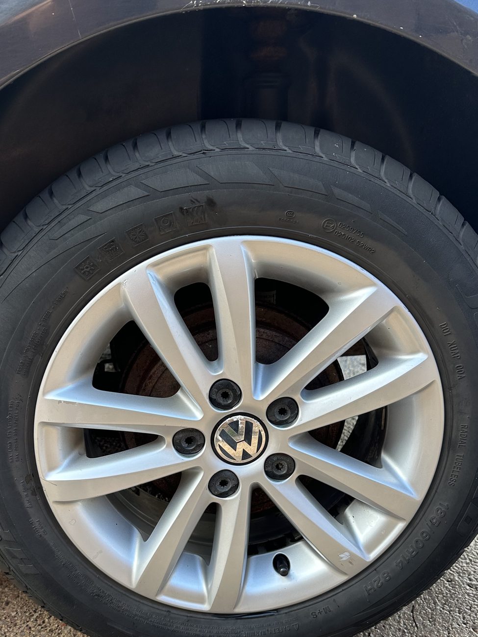 Volkswagen alloy wheel gleaming clean after a wheel detail